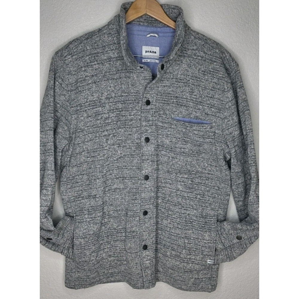 New Prana Tri Thermal Threads Overshirt Men XL Button Coat Jacket Thick Outdoor